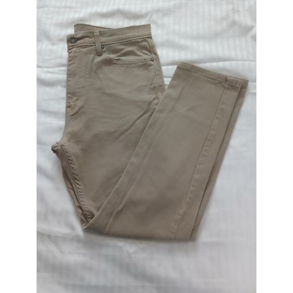 Levis Chinos 505 Mens 38x32 Brown Tan Regular Straight Denim Jeans Pants - Picture 1 of 11